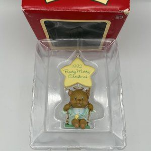 Carlton Cards Christmas Swingtime Bear Angel Beary Merry Christmas 1992